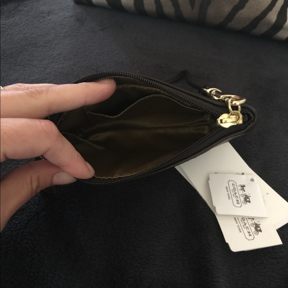 Coach brown zebra stripe purse & matching wristlet - Picture 3 of 8